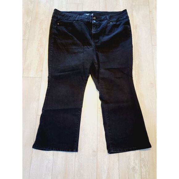 Torrid 24XS Black Jeans Dbl Button Bootcut 2010 Pockets Cotton Poly Blend Strtch - Picture 2 of 6